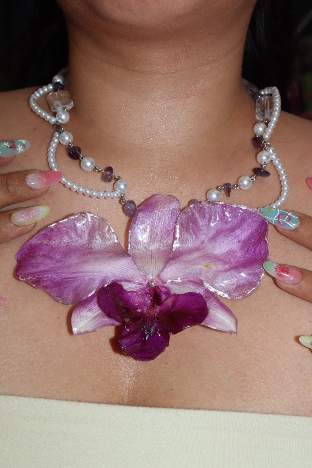 🌸Purple Dream / real orchid necklace