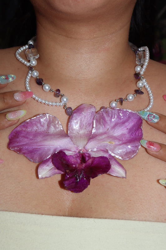 🌸Purple Dream / real orchid necklace